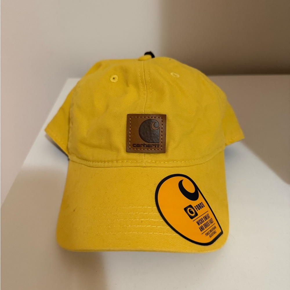 Carhartt Mustard Yellow Hat with Logo Patch